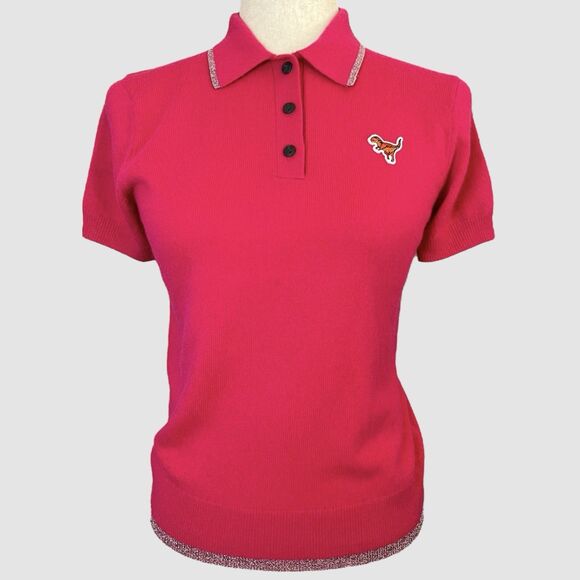 Coach Rexy Wool Cashmere Sweater Womens S Pink Polo Preppy Tenniscore Luxury NWT - Picture 1 of 16